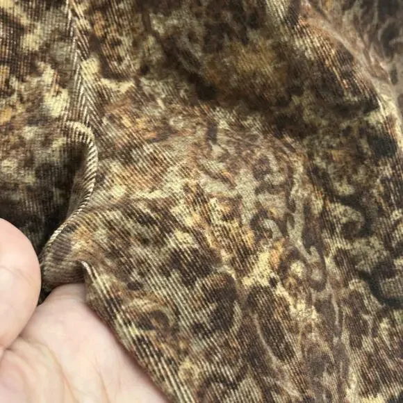 Vintage Brown Damask Print Corduroy Straight Leg Pants Women’s size 4 - Picture 5 of 9